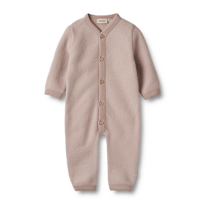 Wheat wool fleece Jumpsuit Levi - Dry Rose