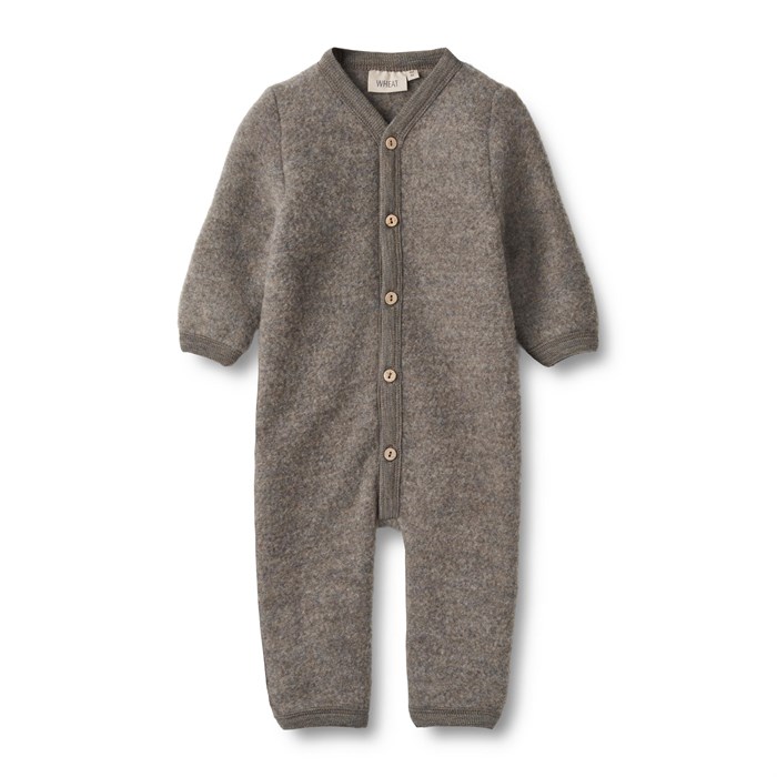 Wheat wool fleece Jumpsuit Levi - Brown melange