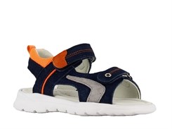 Sandal med justerbar velcro - Navy/Orange