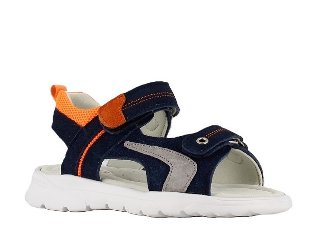 Sandal med justerbar velcro - Navy/Orange