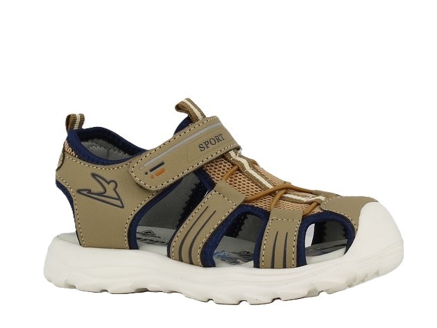 Lukket sandal med velcro - Beige