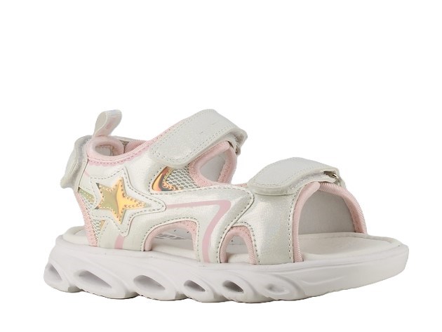 Stjernesandal m/velcro (Blinkesandal!) - White