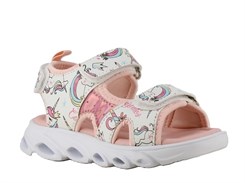 Enhjørning sandal med velcro (Blinkesandal!) - White 