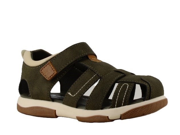 Lukket sandal med velcro - Khaki