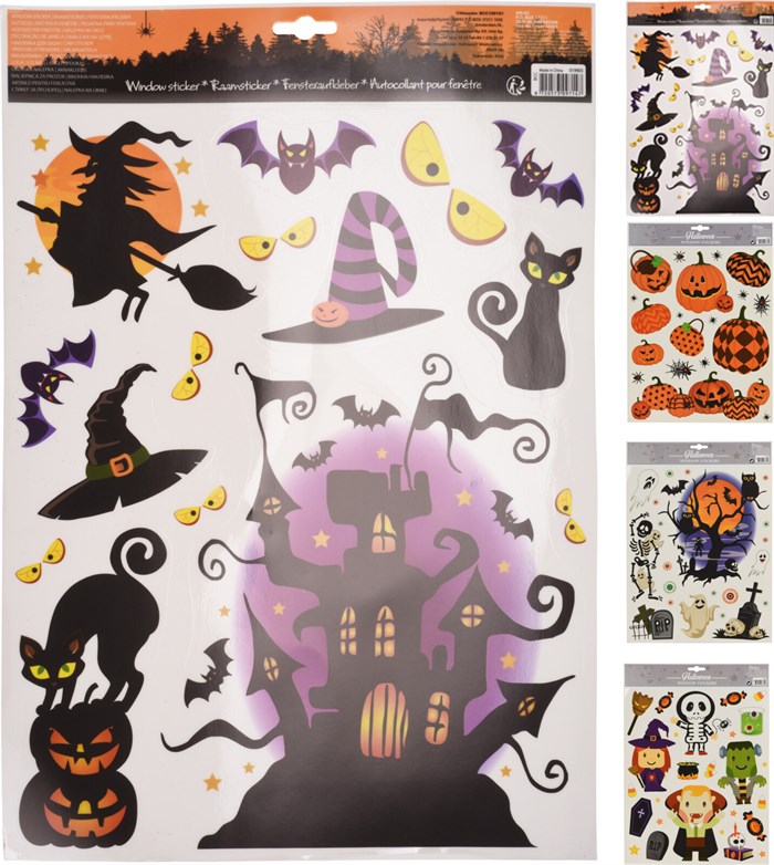 Halloween vindues stickers - Halloweenfigurer tema