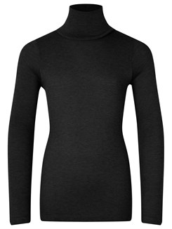 Rosemunde uld rullekrave trøje - Black