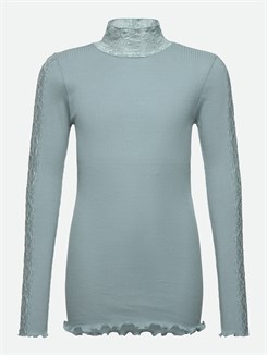 Rosemunde LS w/lace - Blue mist