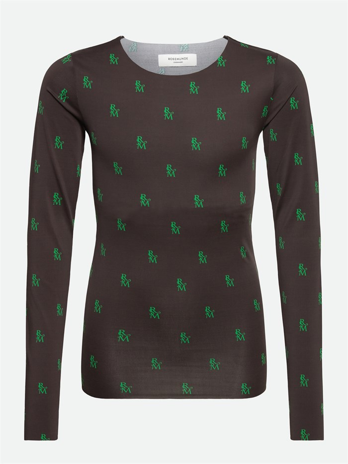 Rosemunde long sleeve t-shirt - Monogram green print