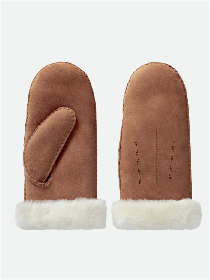 Rosemunde Sydney Shearling stitch mittens - Almond