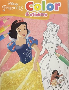 Disney farvebog Color & stickers - Princess