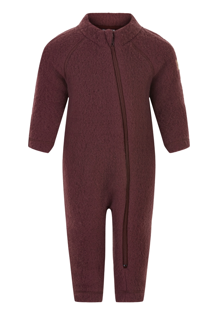 Mikk-Line merino wool suit w/zip - Decadent Chocolate