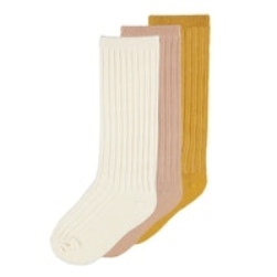 Lil' Atelier Elove knee socks - 3-pak - Almondine