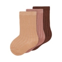 Lil' Atelier Elove knee socks - 3-pak - Rocky Road