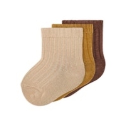 Lil' Atelier Elove socks - 3-pak - Cumin
