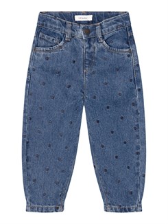 Lil' Atelier Bella loose jeans - Medium blue denim