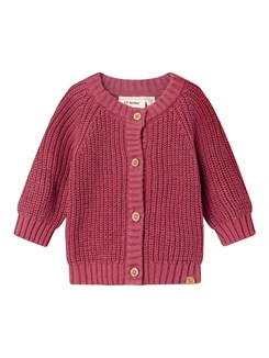 Lil' Atelier Emlen LS strik cardigan - Dry rose