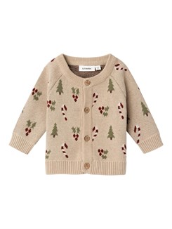 Lil' Atelier Lamao LS knit cardigan - Warm sand