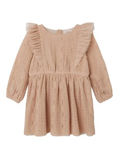 Lil' Atelier Frinja LS lace dress - Nougat