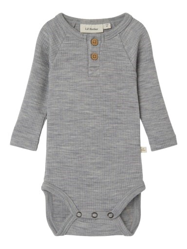 Lil\' Atelier Fable LS wool body - Grey Melange