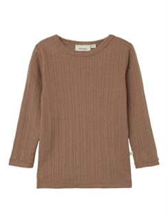 Lil' Atelier Nava LS wool Top - Beaver Fur