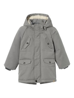 Lil' Atelier Godo padded long jacket - Pewter