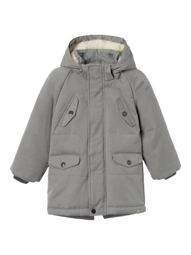 Lil\' Atelier Godo padded long jacket - Pewter