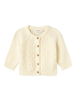 Lil' Atelier Kaja LS knit cardigan - Lemon icing