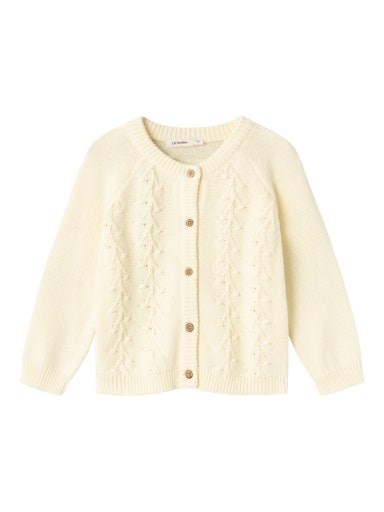 Lil\' Atelier Kaja LS knit cardigan - Lemon icing