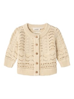 Lil' Atelier Lale LS knit cardigan - Bleached Sand