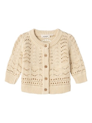 Lil\' Atelier Lale LS knit cardigan - Bleached Sand