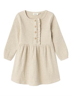 Lil' Atelier Niva LS dress - Bleached Sand