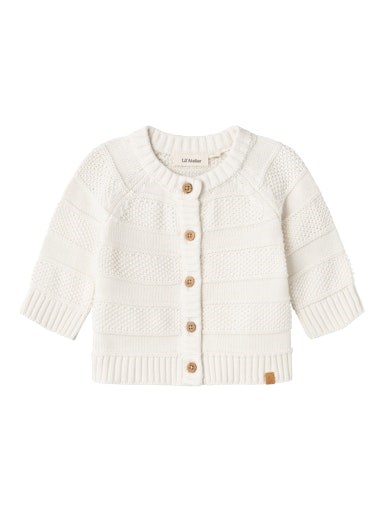 Lil\' Atelier Larson LS knit cardigan - Coconut Milk