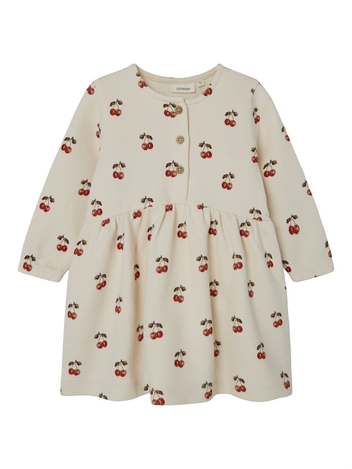 Lil\' Atelier Fronja LS sweat dress - Whitecap Cherries