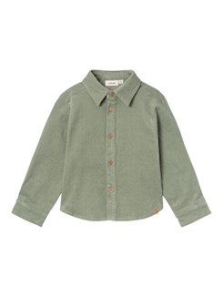 Lil' Atelier Obert LS cord shirt - Seagrass