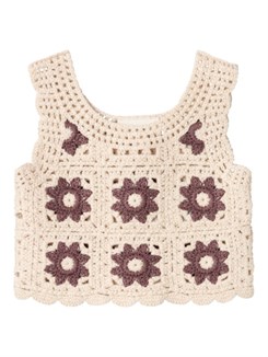 Lil' Atelier Folino loose knit vest - Birch 