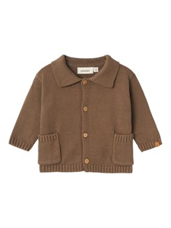 Lil' Atelier Theo LS knit cardigan - Shitake