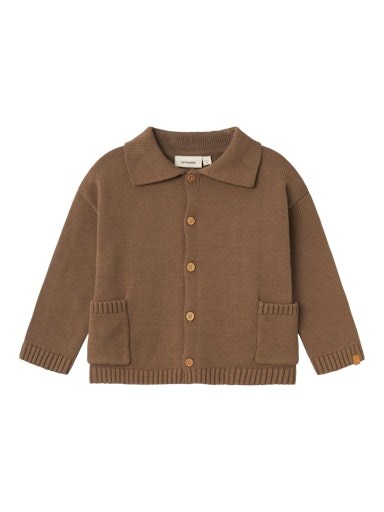 Lil\' Atelier Theo LS knit cardigan - Shitake