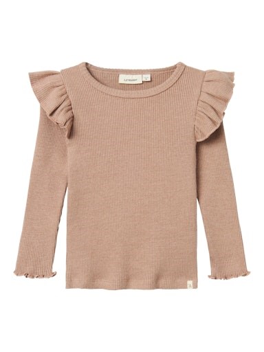 Lil\' Atelier Sophia LS slim top - Rugby tan