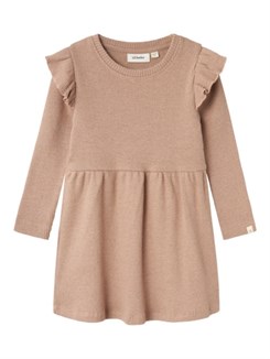 Lil' Atelier Sophia LS dress - Rugby Tan