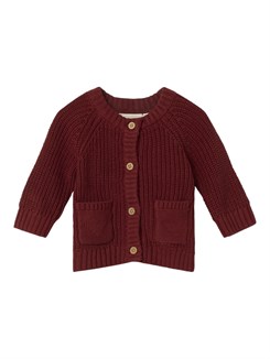 Lil' Atelier Emlen LS knit cardigan - Spiced Apple