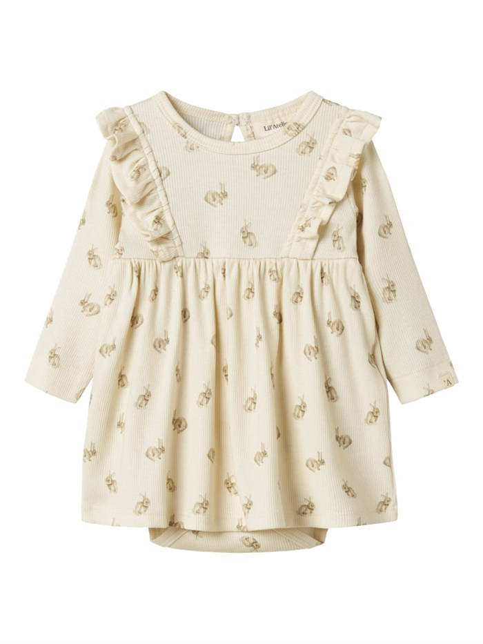 Lil\' Atelier Lavo LS body dress - Turtledove rabbit