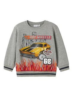 Name it Jaki LS sweat - Hot wheels - Grey melange