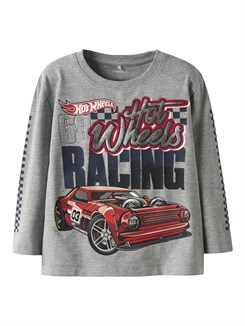 Name it Jarl LS Tee - Hot wheels - Grey melange