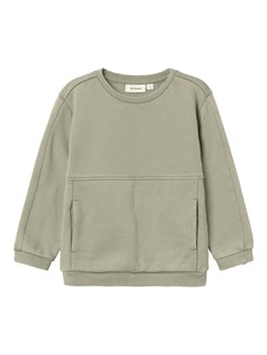 Lil' Atelier Alf folo LS loose sweatshirt - Moss gray