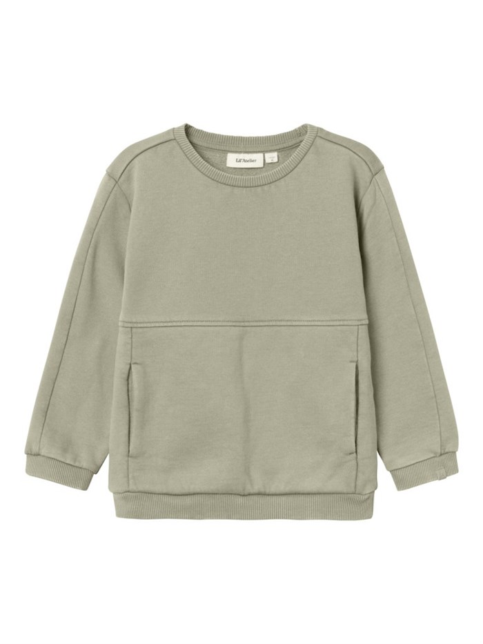 Lil\' Atelier Alf folo LS loose sweatshirt - Moss gray