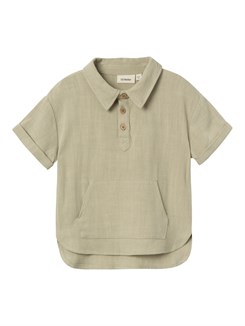 Lil' Atelier Dolie SS loose shirt - Moss gray