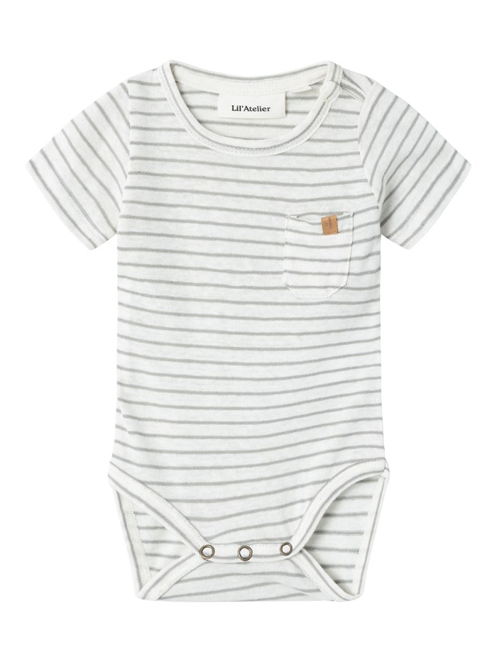 Lil\' Atelier Hektor SS slim body - Limestone stripes