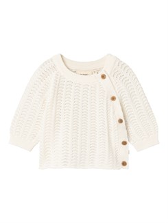 Lil' Atelier Johanna LS wrap knit - Coconut milk