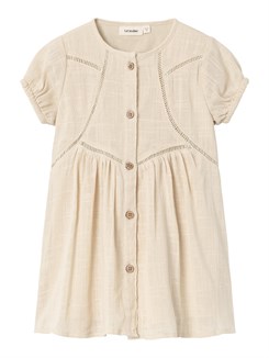 Lil' Atelier Halla SS loose dress - Bleached sand