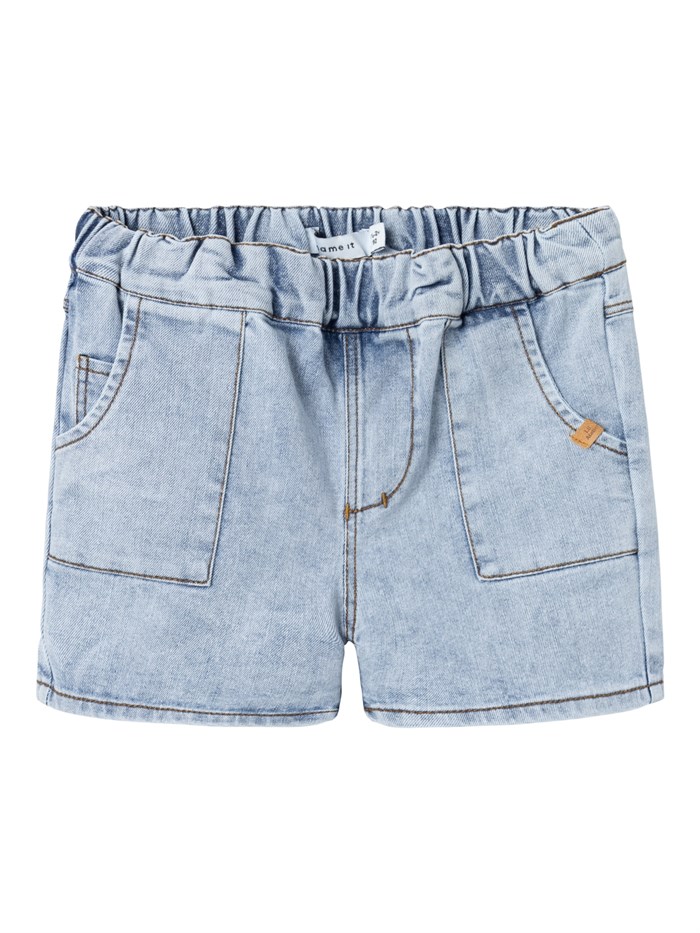 Lil\' Atelier Ben loose shorts - Light blue denim